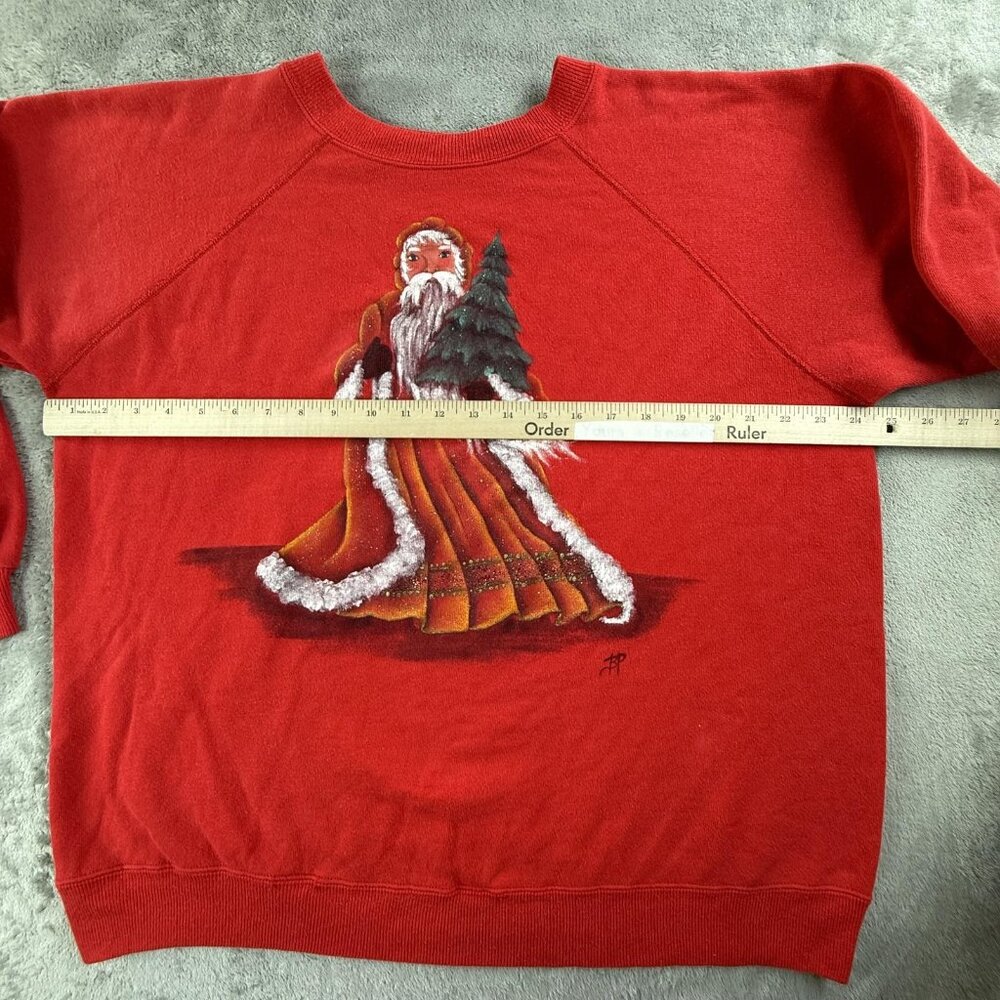 Vintage Christmas Moses Sweatshirt Womens XL Santa Claus 90s Y2K Christianity - Picture 8 of 16